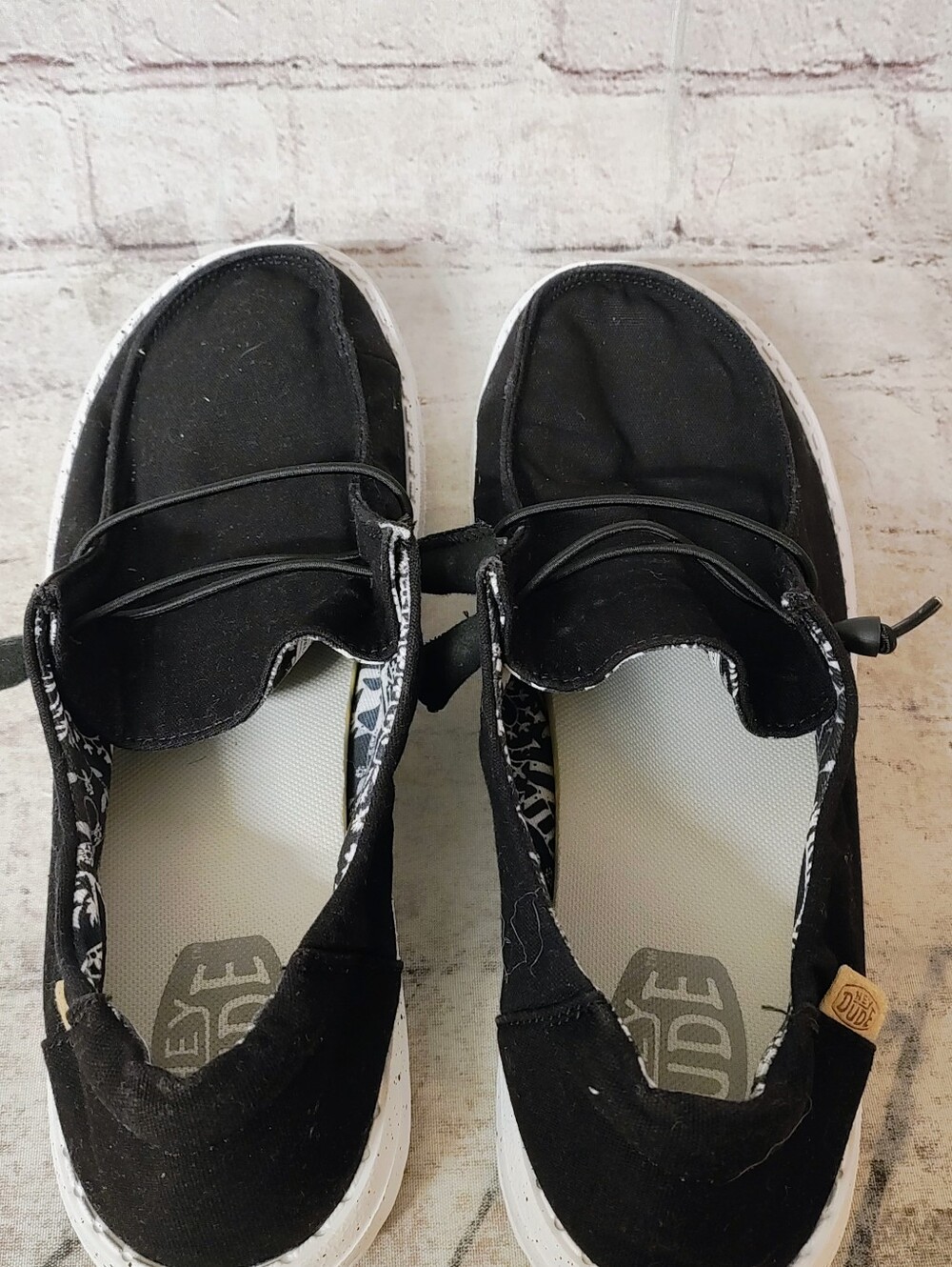 Hey Dude Women's 11 Slip On Wendy's Basic Black Odyssey Canvas Shoes - Picture 7 of 10
